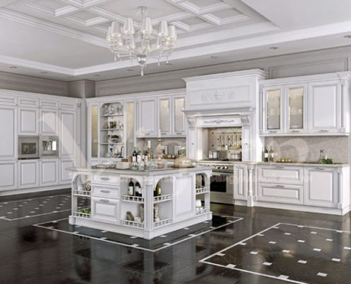 белая классическая кухня смотреть фото
